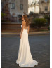 Spaghetti Straps Ivory Satin Wedding Dress With Lace Jacket